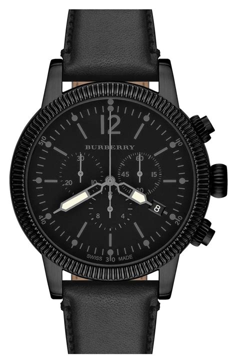 burberry round leather strap watch 42mm mens|burberry shoulder strap replacement.